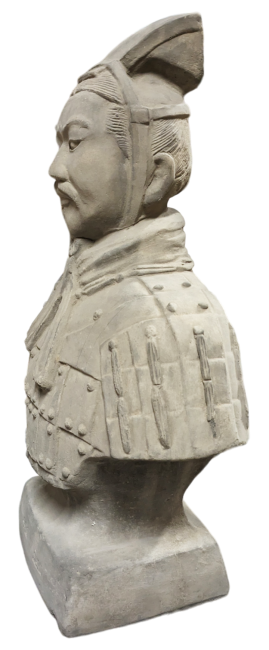 Posąg czarnego wojownika w zbroi z terakoty 50 cm