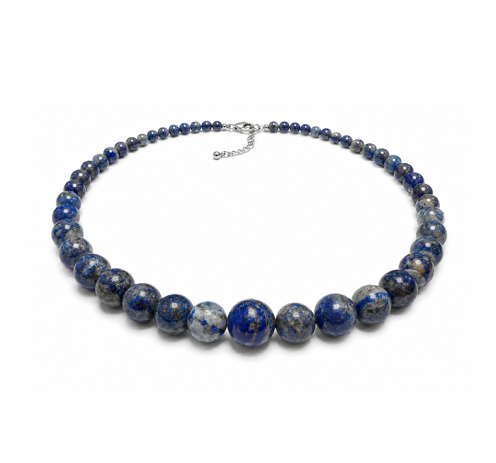 kadzidło i Naszyjnik Stopniowany z Lapis Lazuli AB Koraliki 4-12mm 50cm