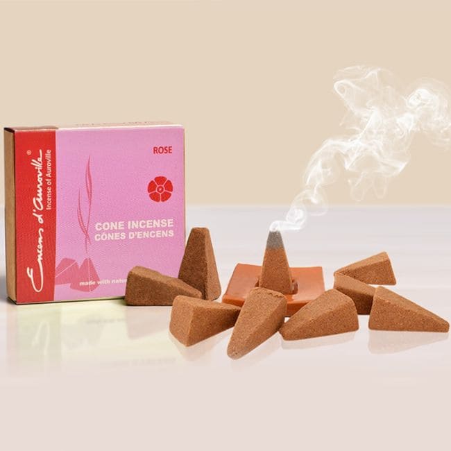 kadzidło i Kadzidła Auroville Rose 5x10 stożków|pl