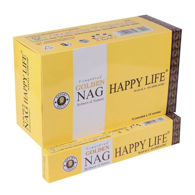 Kadzidło Vijayshree Golden Nag Happy Life 15g