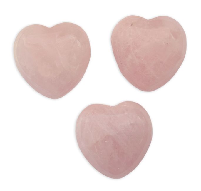 Serce z kwarcu różowego A 30 mm x 3