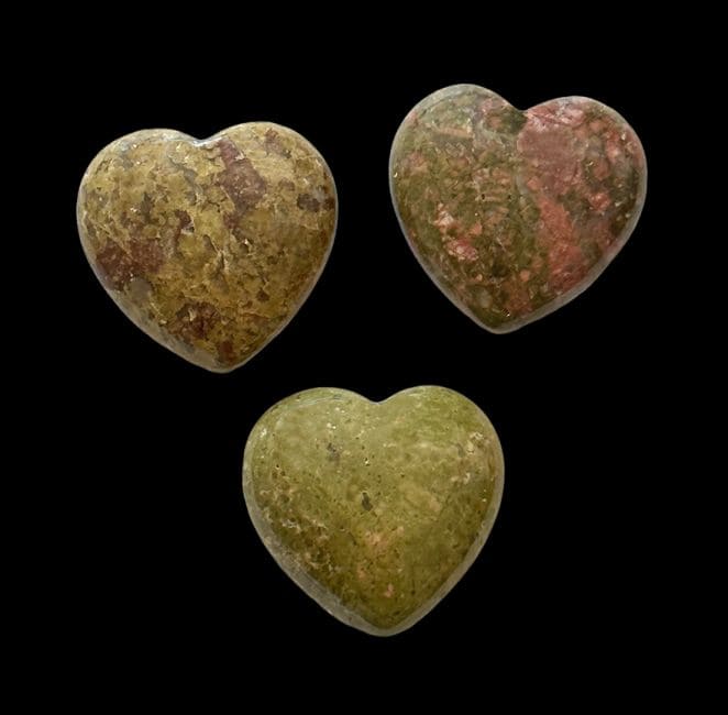 Coeur en Unakite 30mm x 3