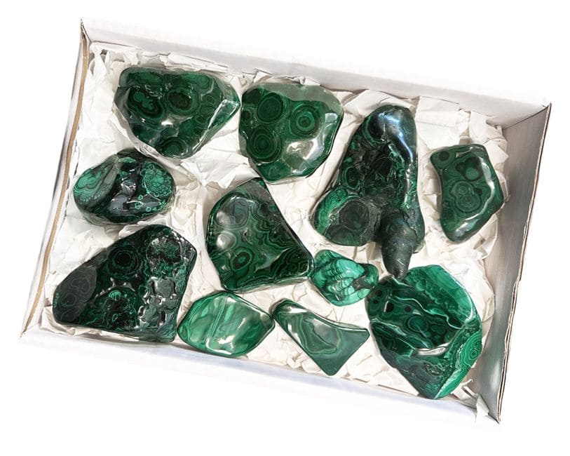 Pack Malachites polies un coté 1900g