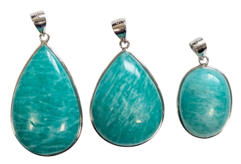 Wisiorek ze srebra próby 925 Amazonit AA+ 3 sztuki 15,21 g