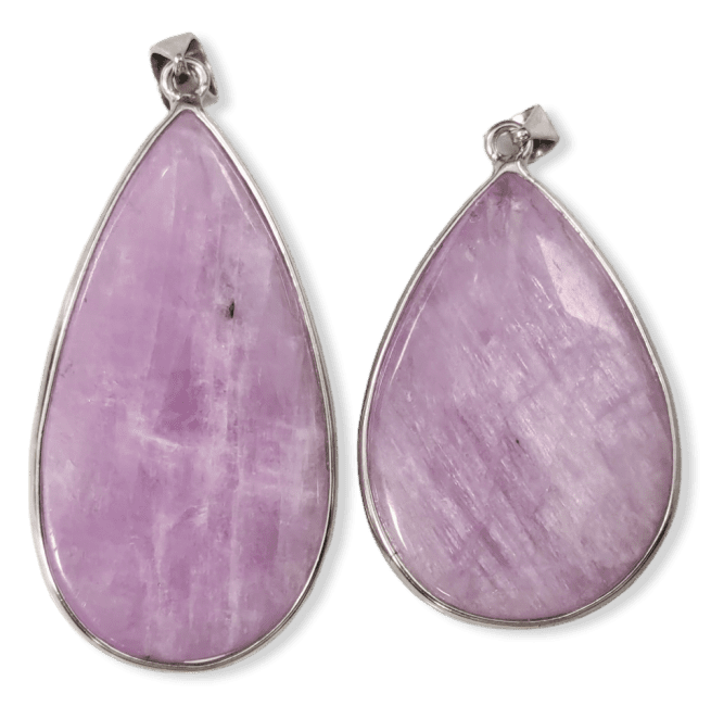 Zawieszka ze srebra 925 Kunzite AA+ 2 sztuki 21,84g