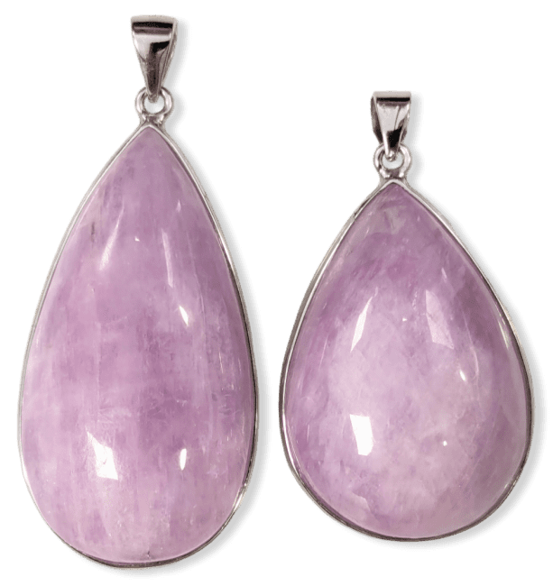 Zawieszka ze srebra 925 Kunzite AA+ 2 sztuki 21,84g