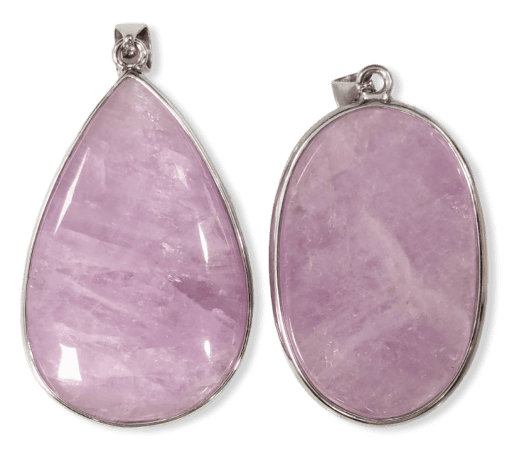 Zawieszka ze srebra 925 Kunzite AA+ 2 sztuki 21,4g