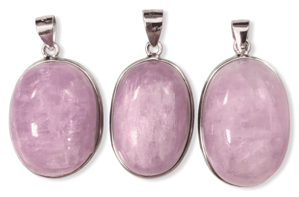 Zawieszka ze srebra 925 Kunzite AA+ 3 sztuki 21,68g