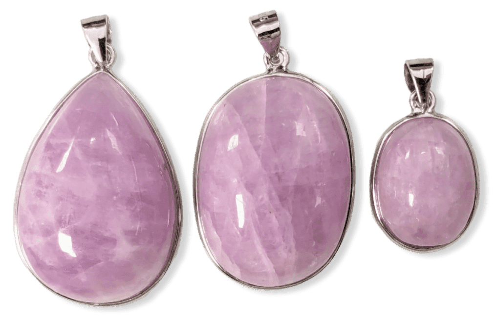 Zawieszka ze srebra 925 Kunzite AA+ 3 sztuki 22,72g