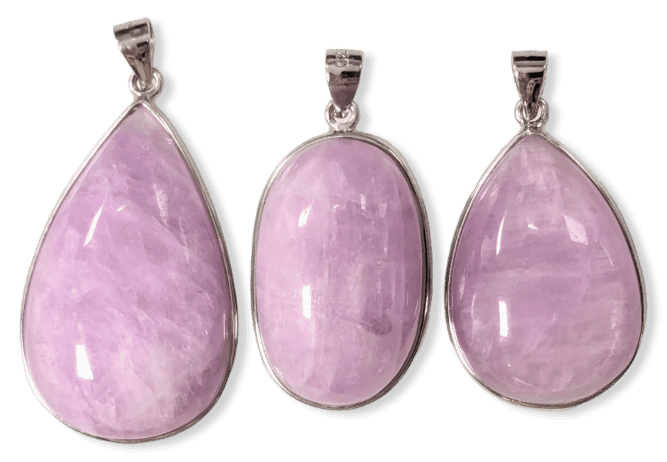 Zawieszka ze srebra 925 Kunzite AA+ 3 sztuki 23,62g