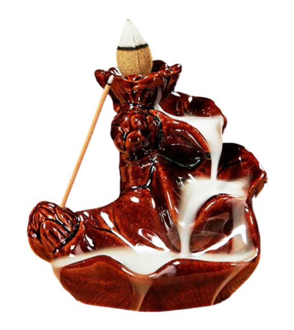Uchwyt na kadzidełko z przepływem zwrotnym Czerwona ceramiczna Kaskada aromatów 8cm