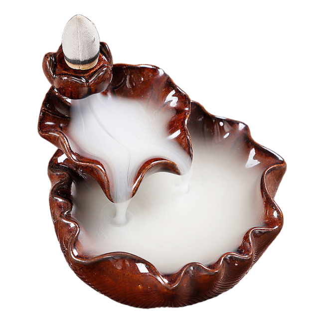 Ceramiczny uchwyt na kadzidełko z przepływem zwrotnym w kształcie wodospadu z kwiatem lotosu 6 cm