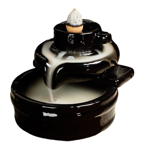 Uchwyt na kadzidełko z przepływem zwrotnym Czarny ceramiczny stary młynek do ryżu 9cm