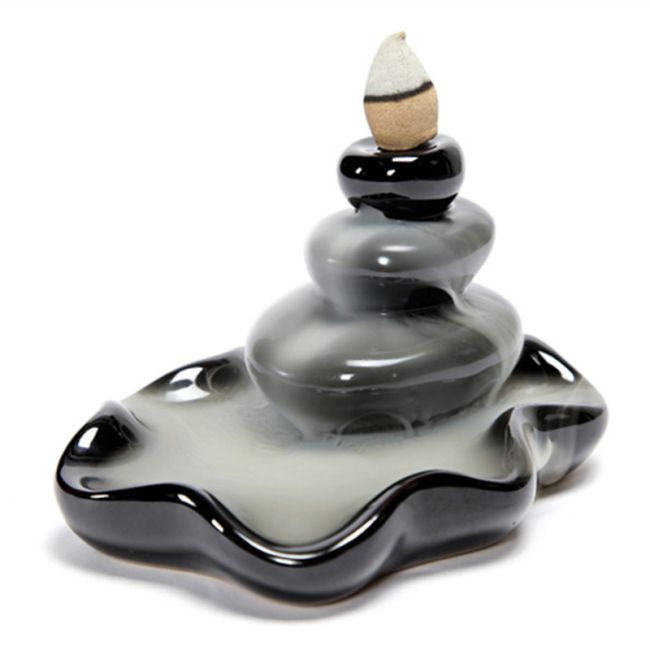 Uchwyt na kadzidło z przepływem zwrotnym Ceramiczna fontanna z kamienia Zen 8cm