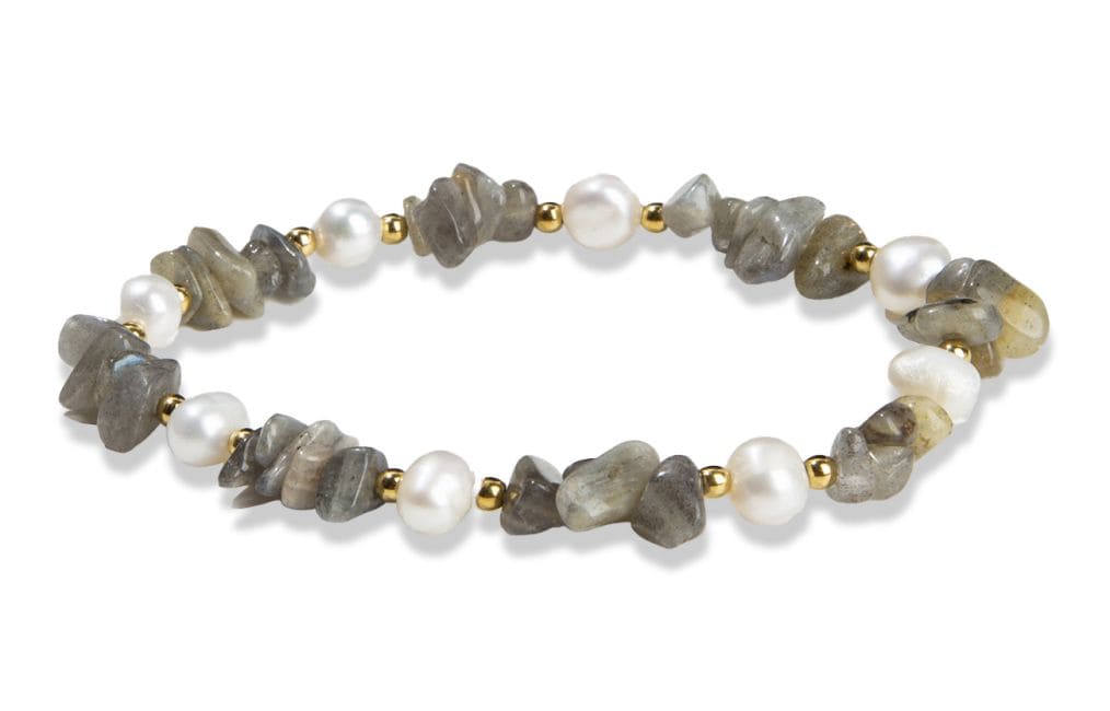 Bracelet Baroque Labradorite AA et Perles chips 5-8mm