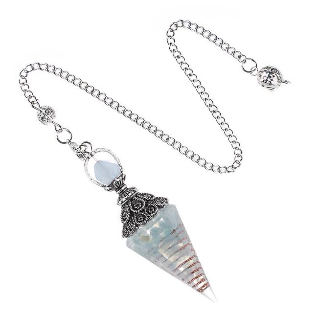 Wahadło z akwamarynu i orgonitu o 6 twarzach