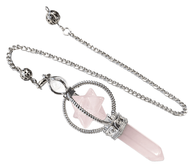 Wahadło Merkaba Rose Quartz 6 twarzy