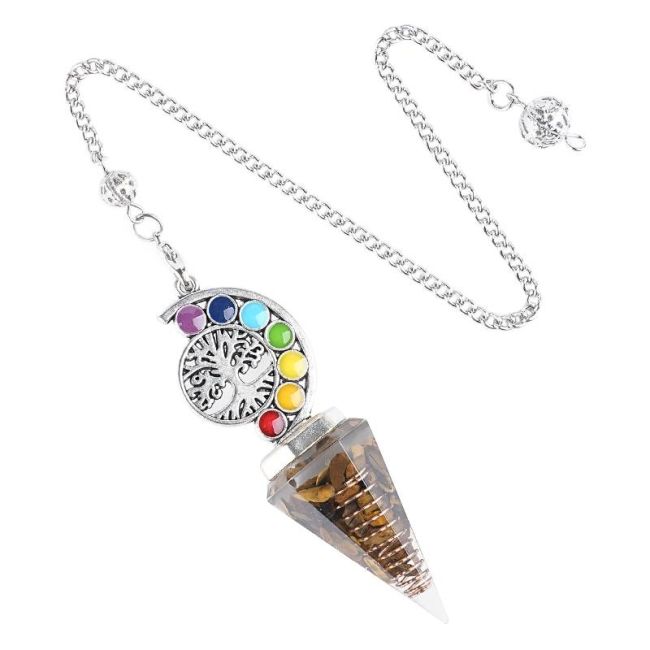 Wahadło orgonitowe Tygrysie Oko Drzewo Życia 7 czakr 6 stron