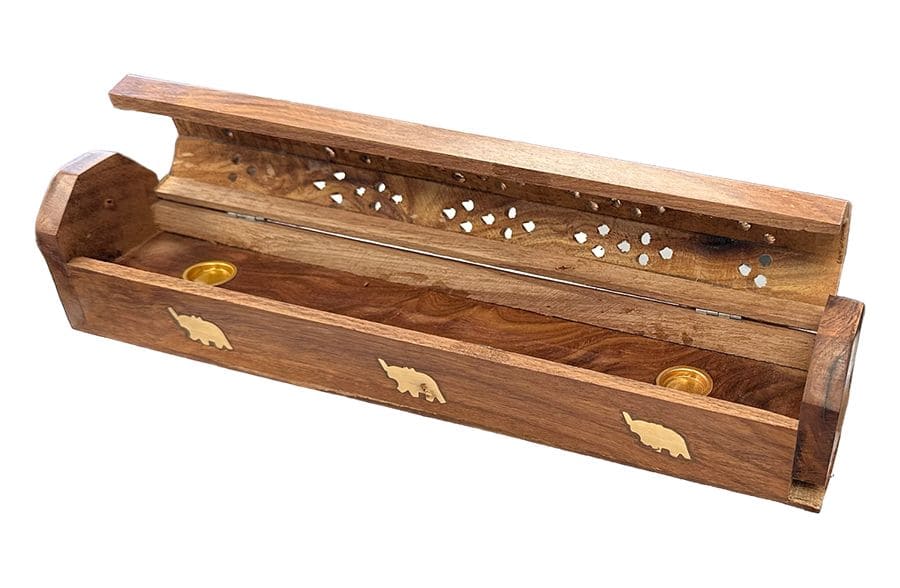 kadzidło i Uchwyt na kadzidło Elephant Sheesham Wood Box 30cm x2|pl