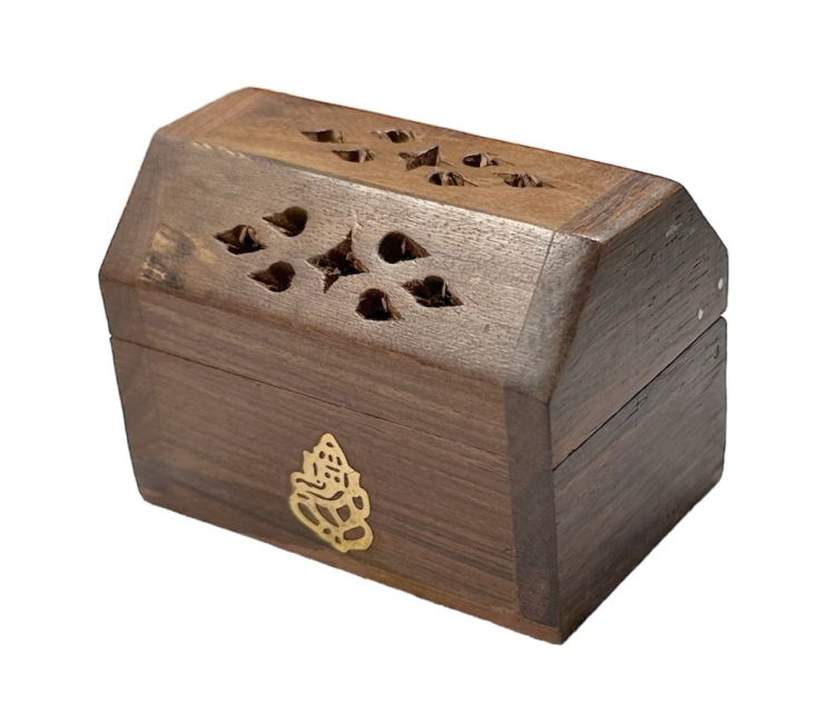 Uchwyt na kadzidło Sheesham Ganesh Drewniane pudełko 8cm x 4