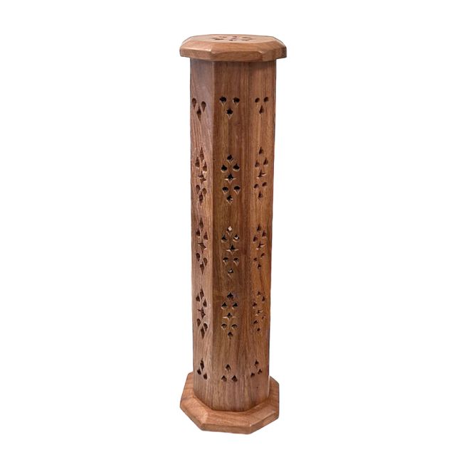 Ośmiokątny stojak na kadzidełko z drewna sheesham 30 cm x 2