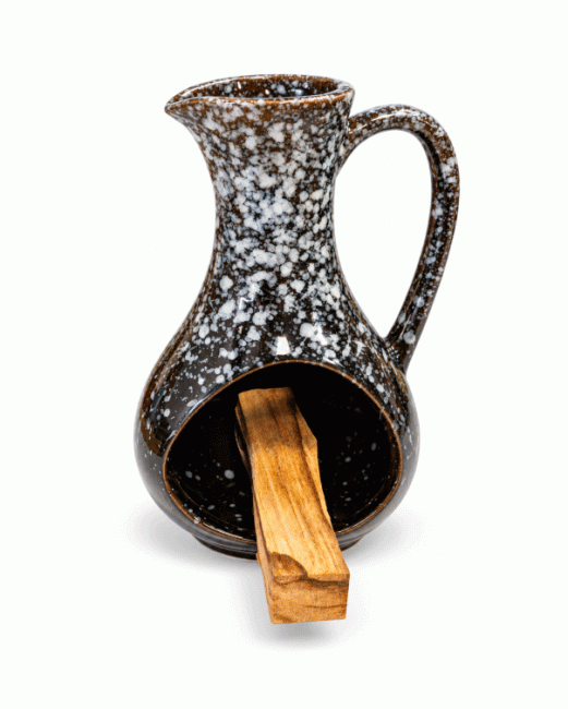 kadzidło i Czarny kadzielniczka ceramiczna w cętki 12 cmJeśli potrzebujesz bardziej naturalnego sformułowania, oto alternatywa:Czarny ceramiczny kadzielnik w cętki, 12 cm