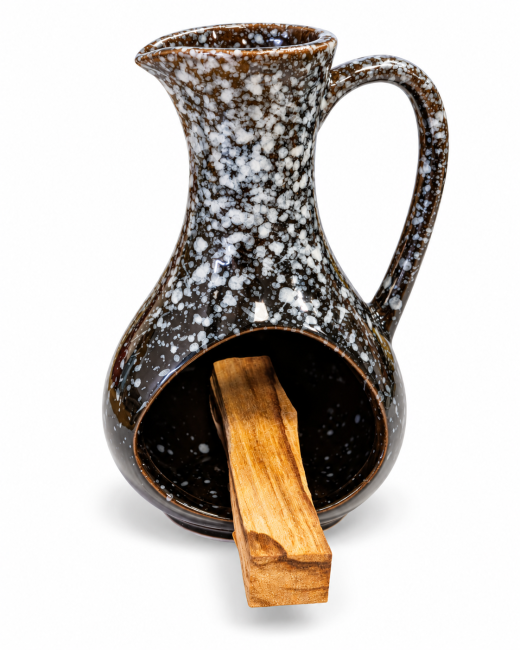 kadzidło i Czarny kadzielniczka ceramiczna w cętki 12 cmJeśli potrzebujesz bardziej naturalnego sformułowania, oto alternatywa:Czarny ceramiczny kadzielnik w cętki, 12 cm