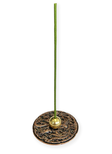 Metalowy stojak na kadzidełka Smok i Feniks - 5 cm