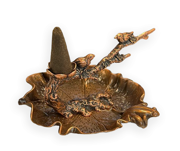 Uchwyt na kadzidło z przepływem zwrotnym Metalowa japońska żaba stawowa Miedź