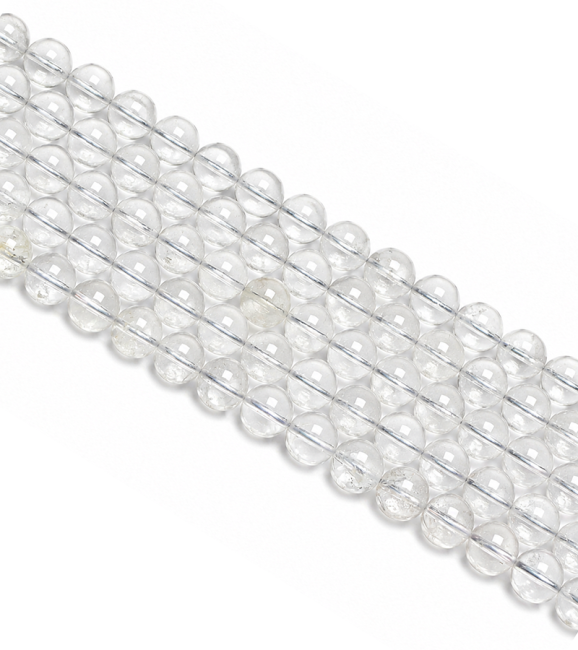 Koraliki z kryształu górskiego 10mm na drucie 40cm