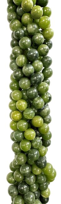 Koraliki z jadeitu nefrytu o średnicy 6 mm na drucie o długości 40 cm