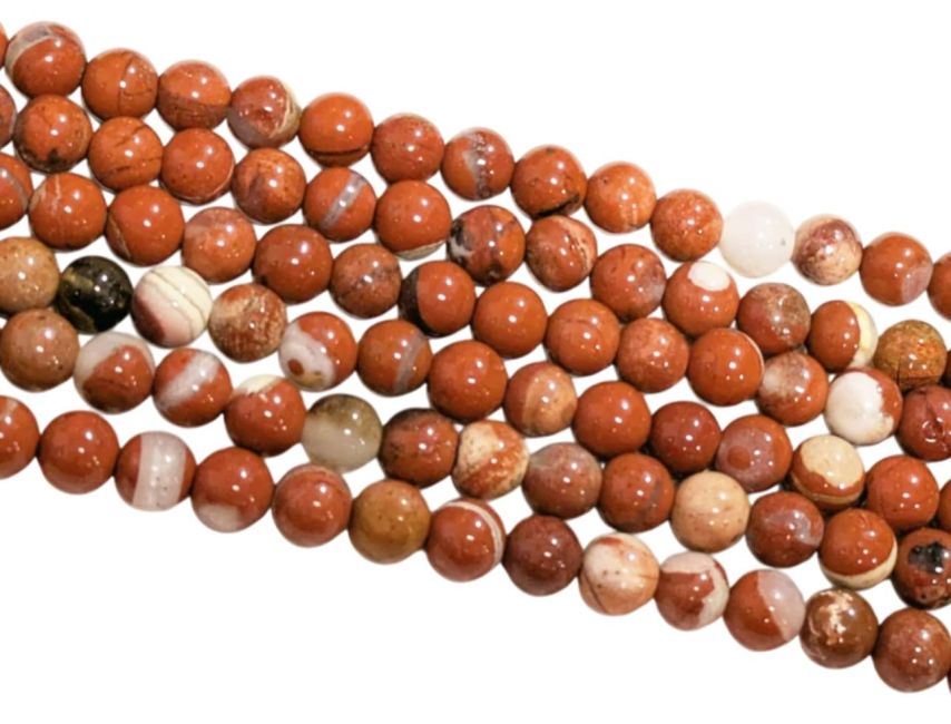 Koraliki Red Jasper AB 4mm na drucie 40cm