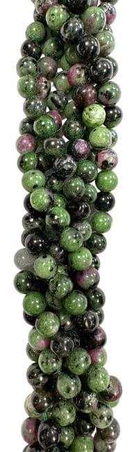 Koraliki Ruby Zoisite A o średnicy 10mm na drucie 40cm