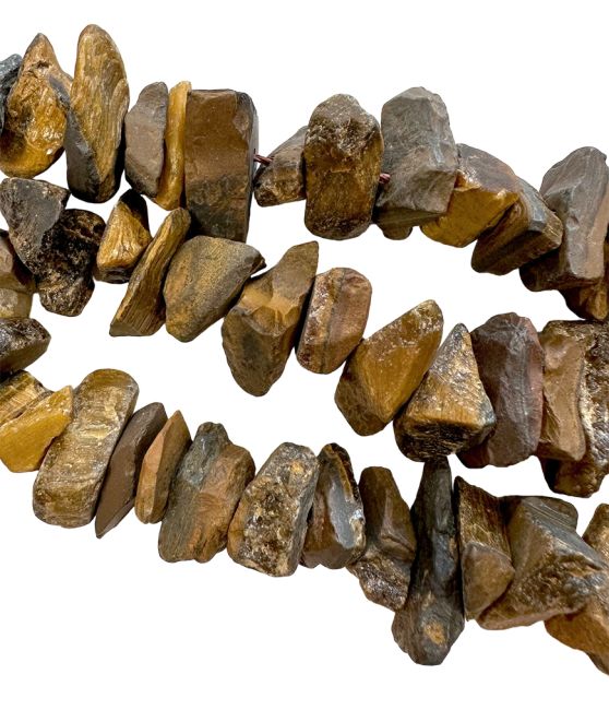 Tygrysie Oko Surowe kamienie 13-20mm na drucie 40cm