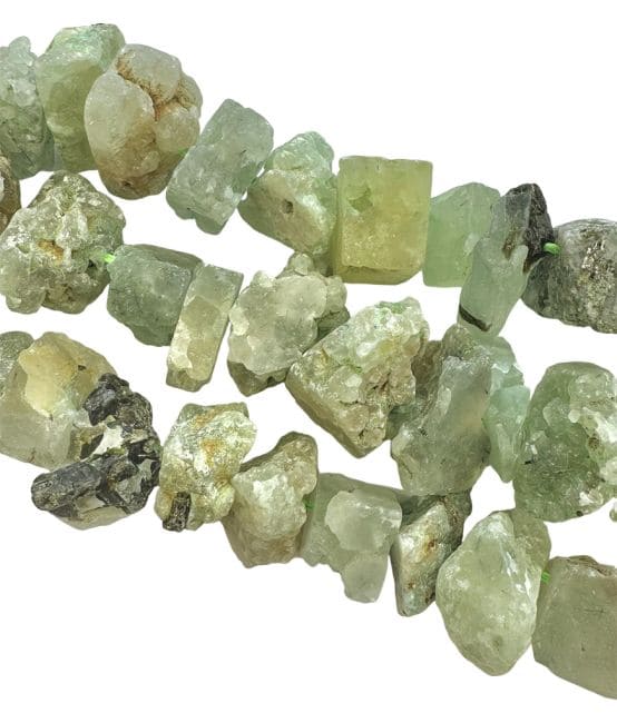 Prehnite A Surowe kamienie 13-20mm na drucie 40cm