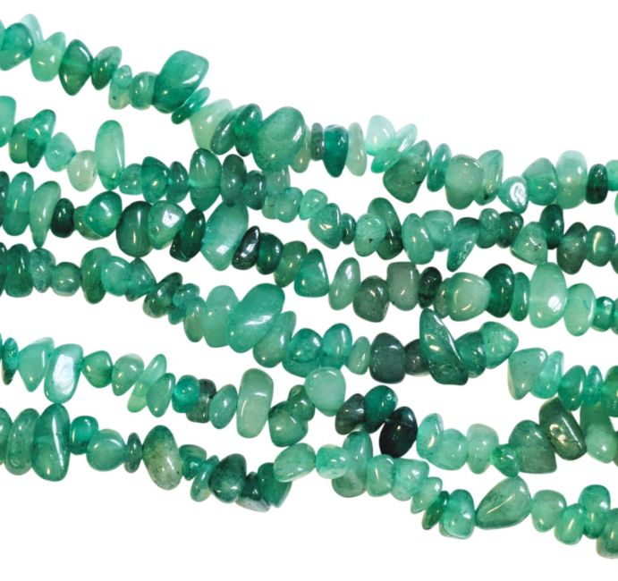 Zielone ogniwa A Aventurine 5-8mm na drucie 80cm