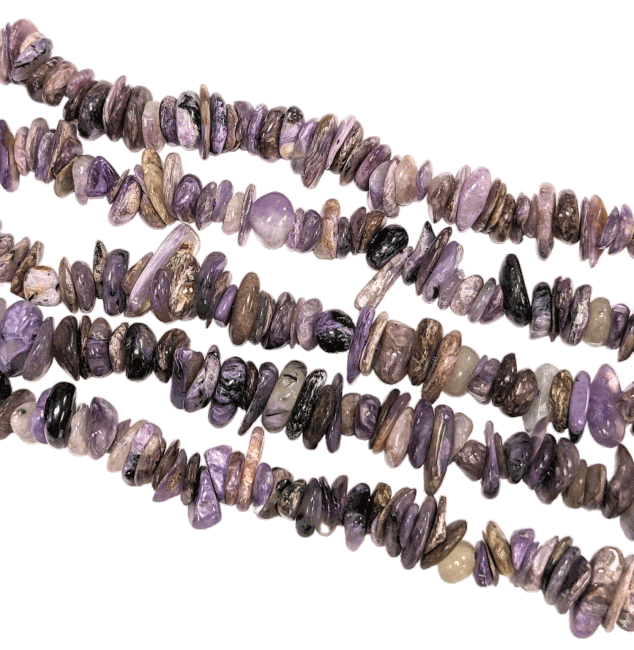 Chipsy Charoite AA 5-8mm na drucie 40cm