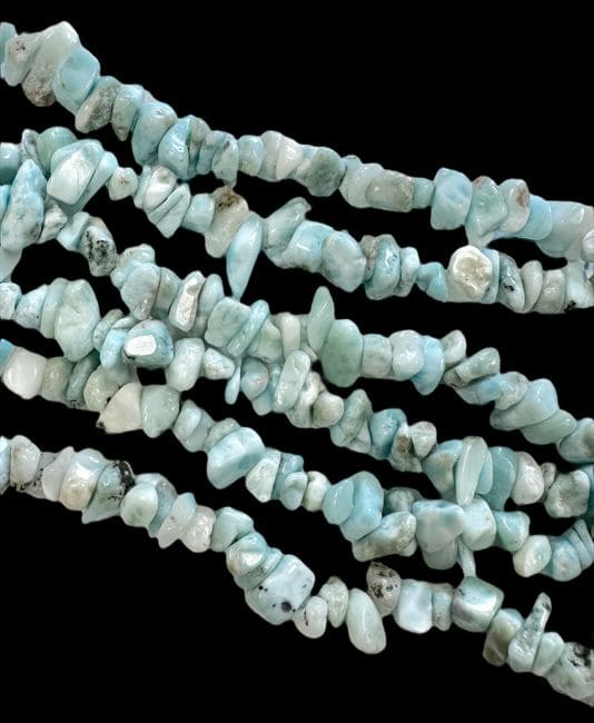 Larimar A wióry 5-8mm na drucie 80cm