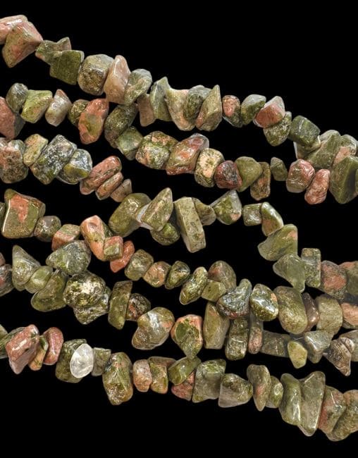 kadzidło i Chipsy Unakite 3-8mm na drucie 80cm|pl