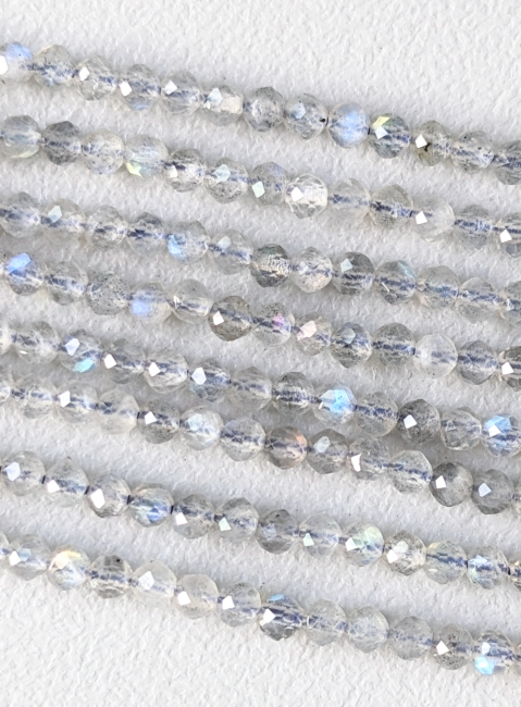 Koraliki fasetowane labradoryt AA 3mm na drucie 40cm