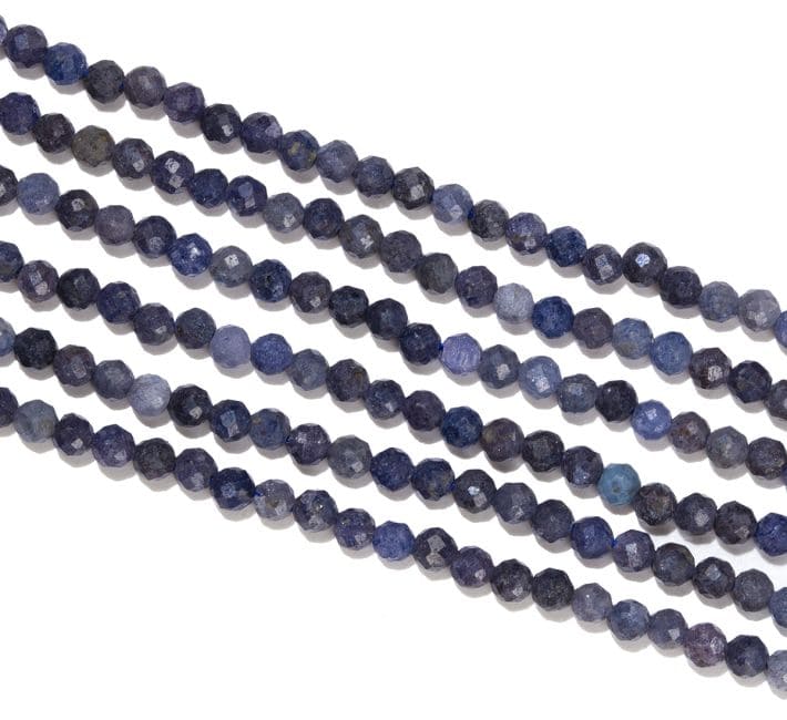 Koraliki fasetowane Blue Sapphire AB 3mm na drucie 40cm