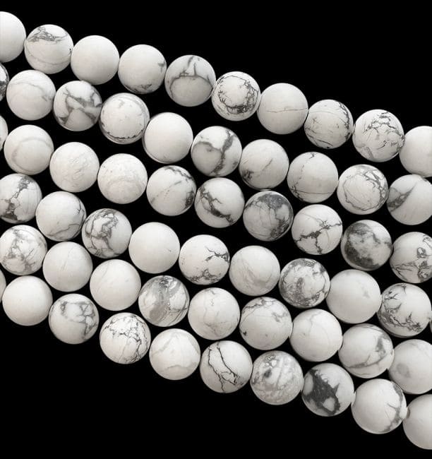 Koraliki Howlite A matowe 6mm na drucie 40cm