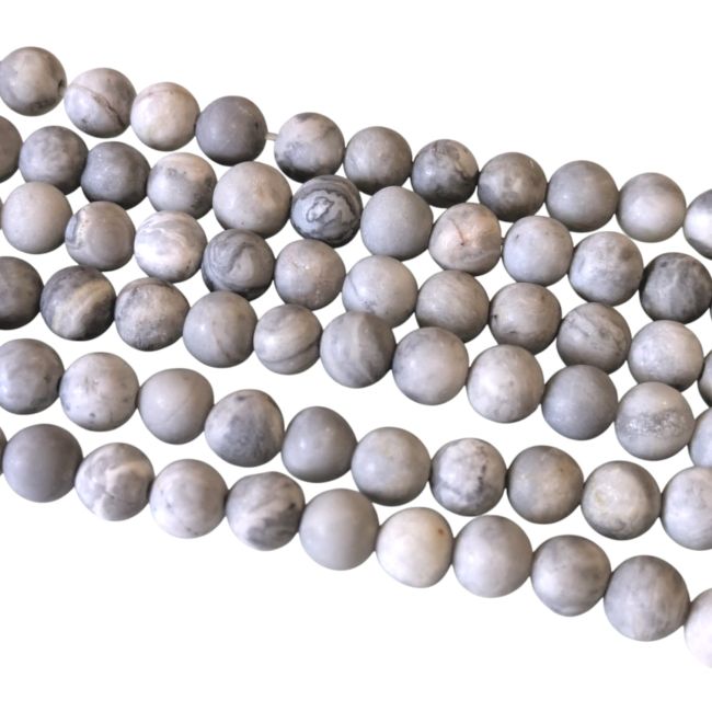 Matowe koraliki z jaspisu Picasso o średnicy 4 mm na nitce 40 cm