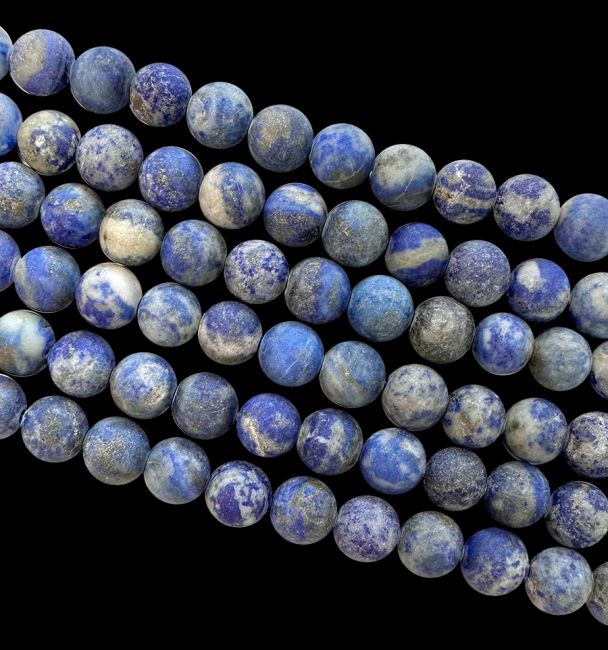 Koraliki matowe Lapis Lazuli 6mm na drucie 40cm