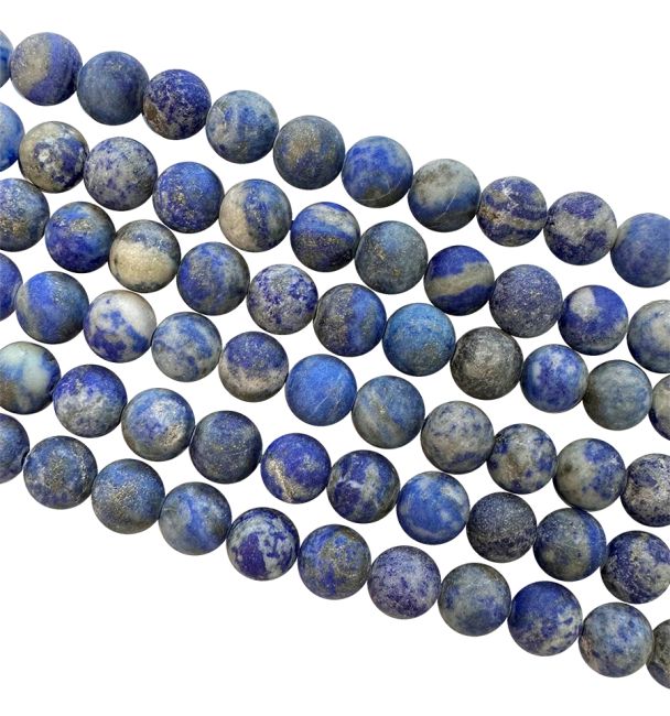 Koraliki matowe Lapis Lazuli 8mm na drucie 40cm