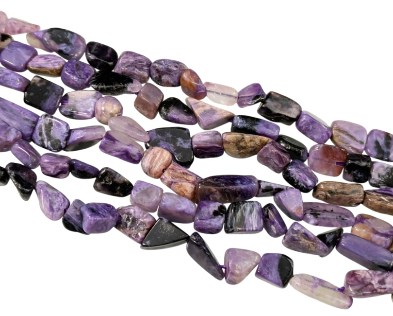 kadzidło i Charoite AA Kamienie szlifowane na drucie 6-15mm 40cm