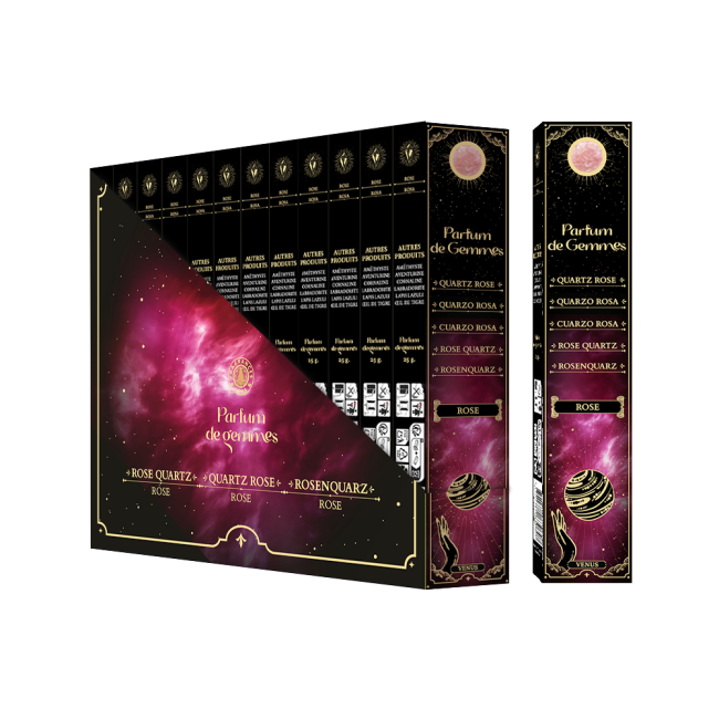 Kadzidła Smudge Stick Parfum de Gemmes Róża i Kwarc Różowy 20g