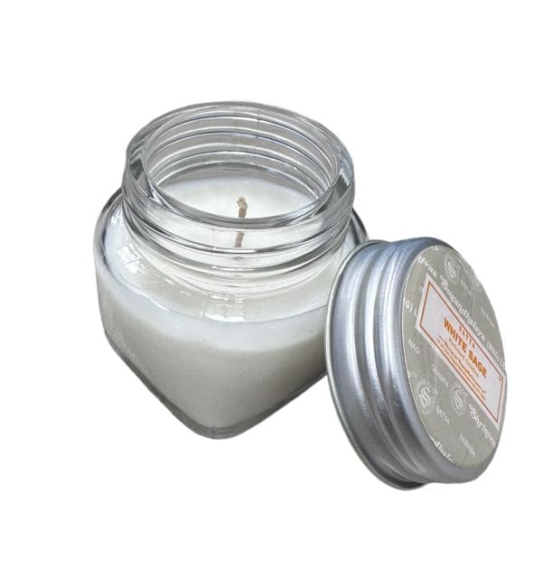 kadzidło i Świece Satya White Sage 30gr w szkle|pl