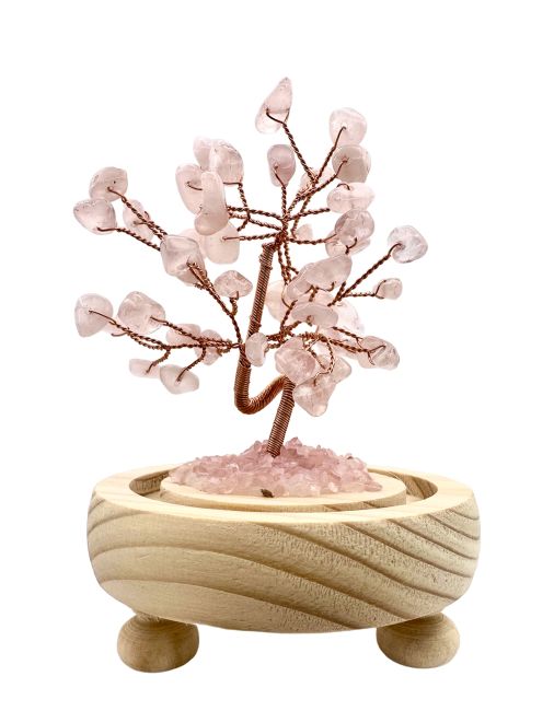 Drzewo życia Kwarc różowy pod kopułą z pudełkiem