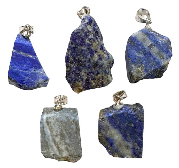 Wisiorek z surowego kamienia Lapis Lazuli x 5